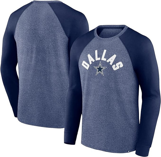 T-shirt raglan torsadé à manches longues NFL Fundamentals des Cowboys de Dallas