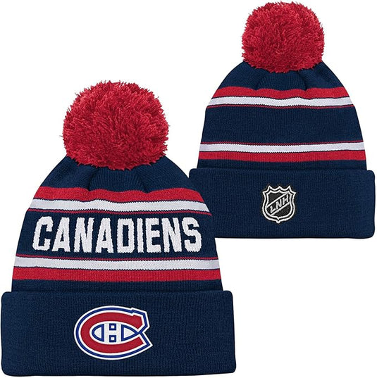 Kid's Montreal Canadiens NHL Jacquard Cuff Knit Pom Toque