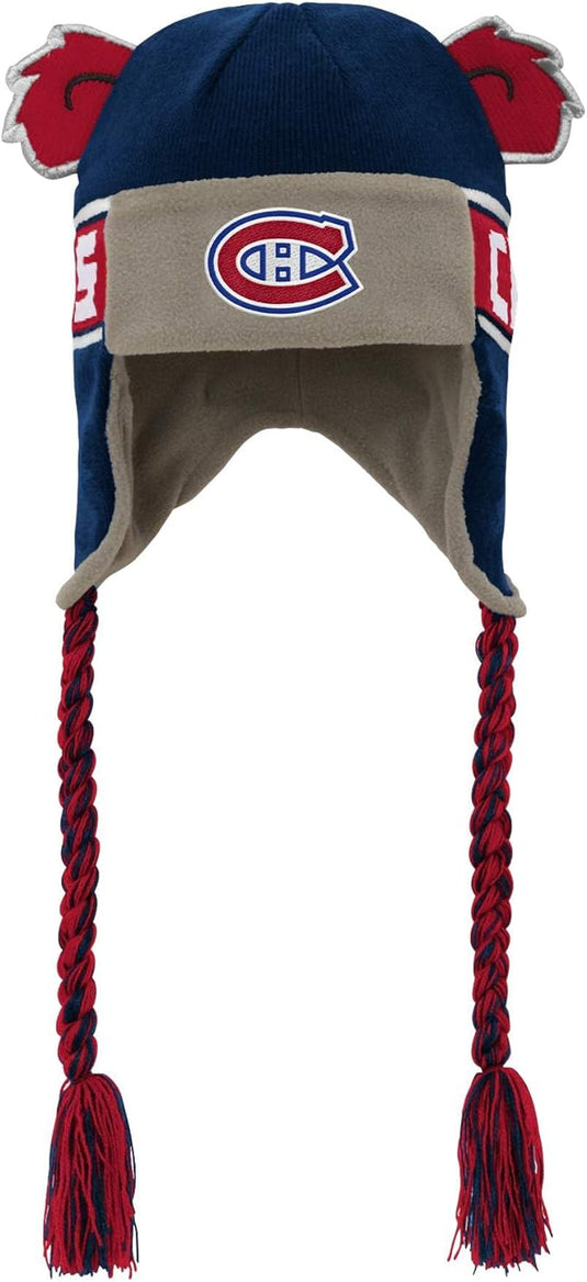 Youth Montreal Canadiens NHL Wordmark Ears Trooper Knit Hat