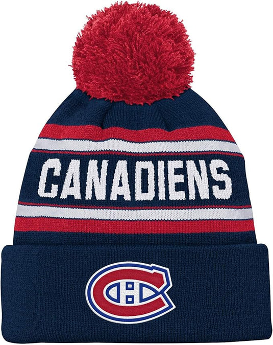 Kid's Montreal Canadiens NHL Jacquard Cuff Knit Pom Toque