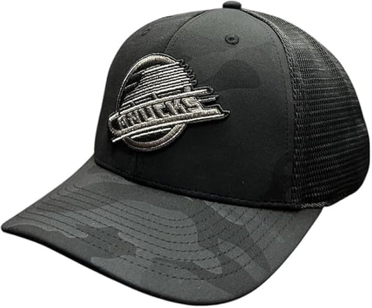 Vancouver Canucks NHL Vintage Camo Trucker Tonal Snapback Cap