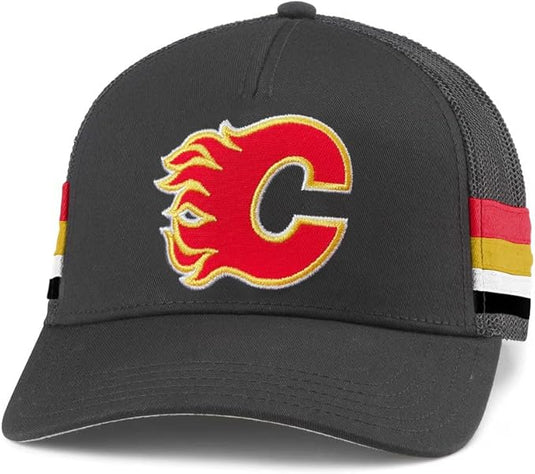 Calgary Flames NHL HotFoot Stripes Trucker Adjustable Cap
