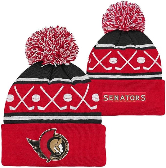 Youth Ottawa Senators NHL Hockey Pom Pom Cuffed Knit Toque
