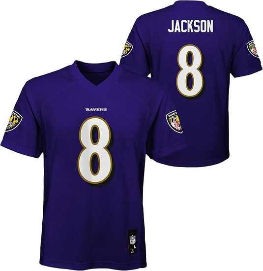 Youth Lamar Jackson Baltimore Ravens NFL Nike Game Team Purple Jersey