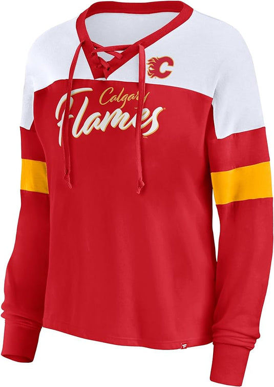 Ladies' Calgary Flames NHL Take The Shot Long Sleeve