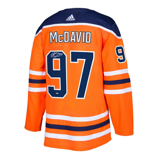 Connor McDavid Signed Edmonton Oilers Adidas Pro Home Orange Jersey
