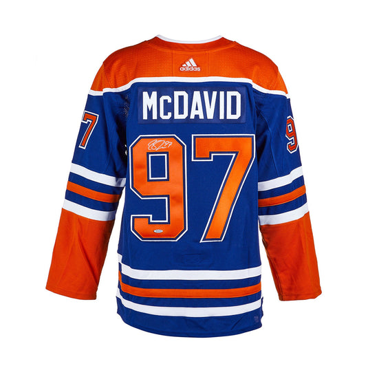 Connor McDavid Signed Edmonton Oilers Adidas Pro Home Blue Jersey