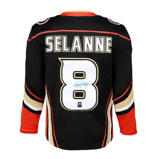 Teemu Selanne Signed Anaheim Ducks Fanatics Breakaway Home Black Jersey