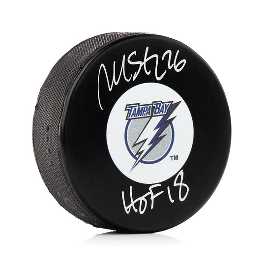 Martin St Louis Signed Tampa Bay Lightning Vintage Puck