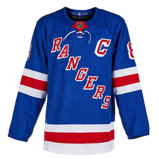 Jacob Trouba Signed New York Rangers Adidas Pro Home Blue Jersey