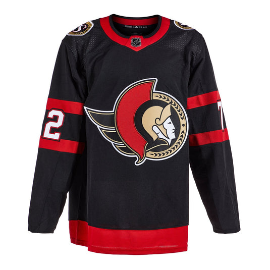 Thomas Chabot Signed Ottawa Senators Adidas Pro Home Black Jersey