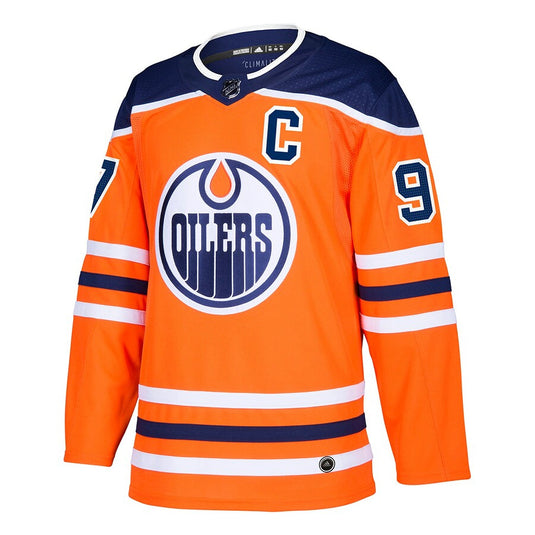 Connor McDavid Signed Edmonton Oilers Adidas Pro Home Orange Jersey