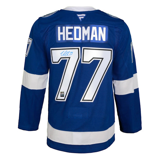 Victor Hedman Signed Tampa Bay Lightning Fanatics Premium Home Blue Jersey