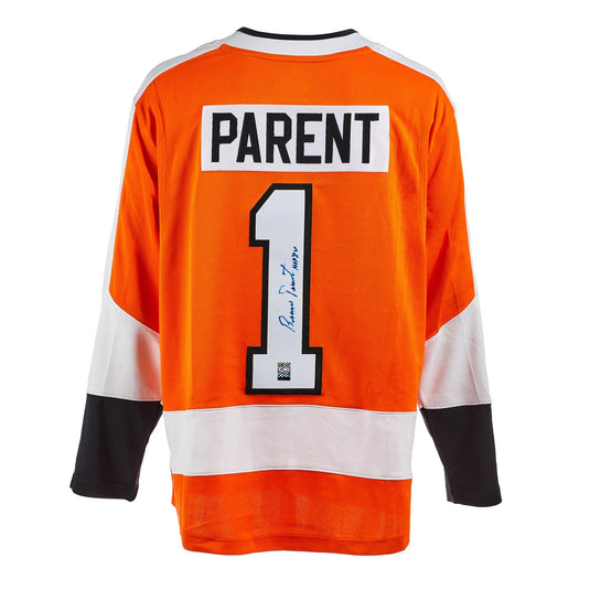 Bernie Parent Signed Philadelphia Flyers Fanatics Breakaway Home Orange Jersey