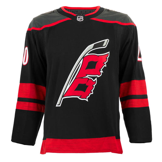 Sebastian Aho Signed Carolina Hurricanes Adidas Pro Home Black Jersey