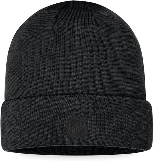 Edmonton Oilers NHL Black Tonal Cuffed Knit Beanie