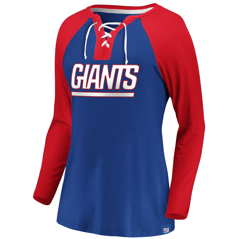 Load image into Gallery viewer, Ladies&#39; New York Giants NFL Fanatics Break Out Play Lace-Up Long Sleeve

