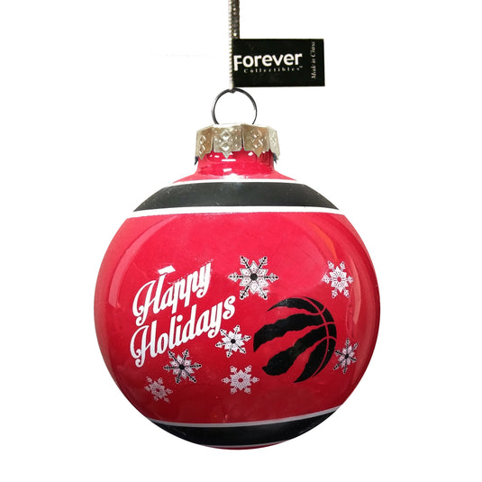 Toronto Raptors Printed Glass Ball Ornament