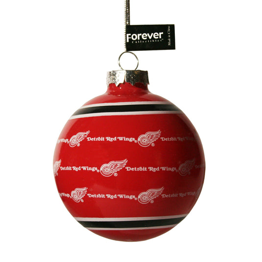 Detroit Red Wings Printed Glass Ball Ornament