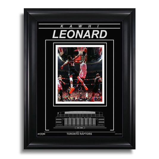 Kawhi Leonard Toronto Raptors Photo encadrée gravée – Dunk des séries éliminatoires 2019