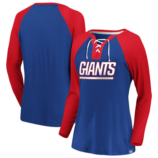 Ladies' New York Giants NFL Fanatics Break Out Play Lace-Up Long Sleeve