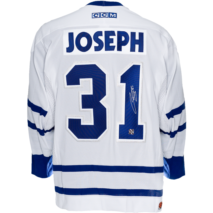 Lot Detail - 2001-02 CURTIS JOSEPH AUTOGRAPHED TORONTO MAPLE LEAFS ST.  PATS GAME READY JERSEY (MAPLE LEAFS LOA, NSM COLLECTION)
