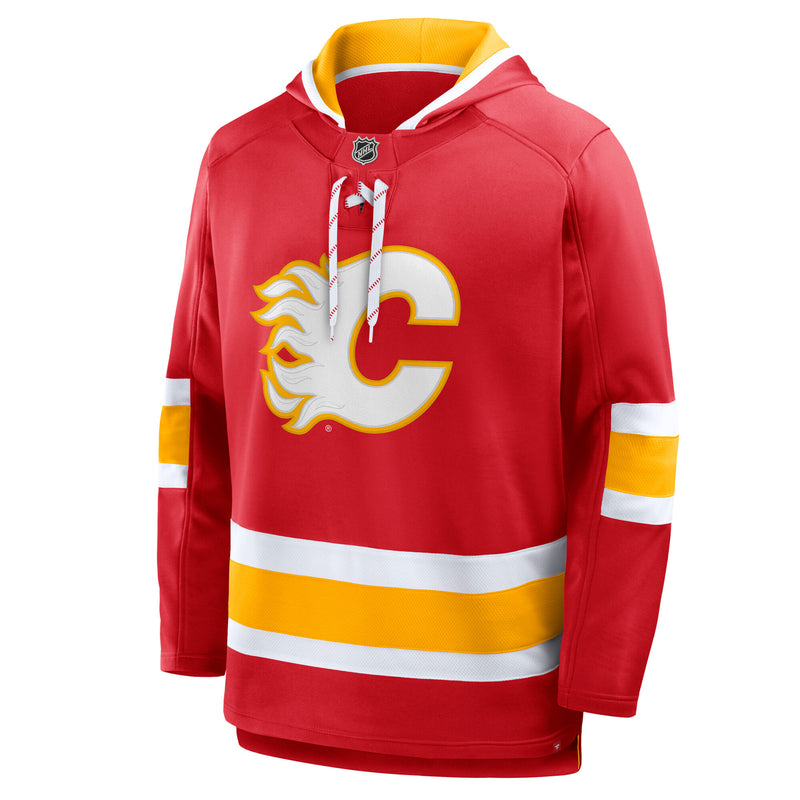 Load image into Gallery viewer, Calgary Flames NHL Puck Deep Lace-Up Hoodie 2.0
