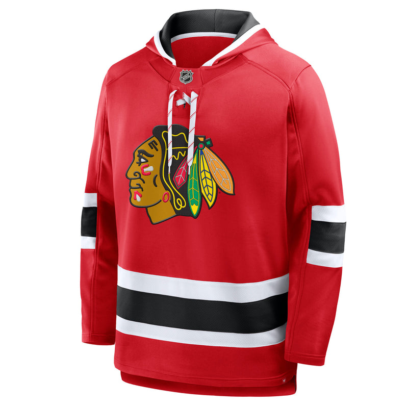 Load image into Gallery viewer, Chicago Blackhawks NHL Puck Deep Lace-Up Hoodie 2.0
