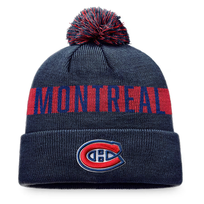 Chargez l&#39;image dans la visionneuse de la galerie, Tuque en tricot à revers avec patch fondamental de la LNH des Canadiens de Montréal
