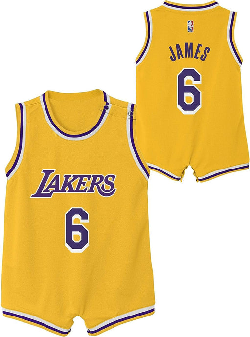 Infant Lebron James Los Angeles Lakers NBA Road Player Onesie