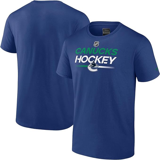 T-shirt de remplacement primaire authentique Pro des Canucks de Vancouver de la LNH