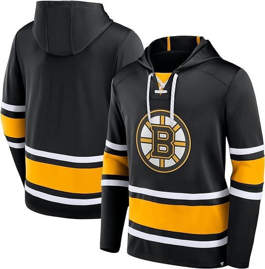 Boston Bruins NHL Puck Deep Lace-Up Hoodie