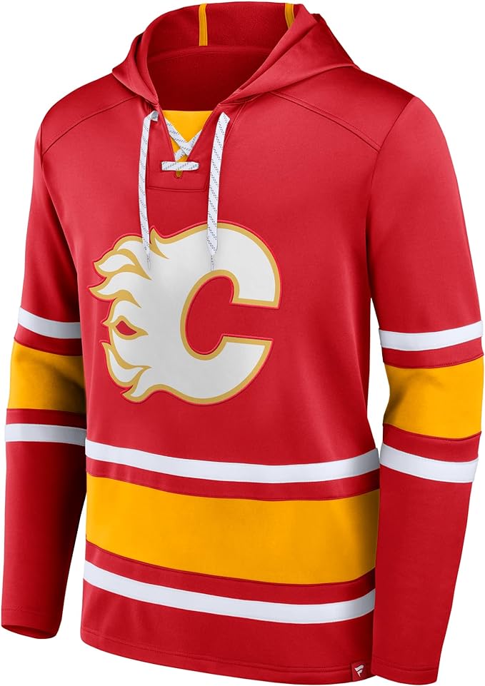 Load image into Gallery viewer, Calgary Flames NHL Puck Deep Lace-Up Hoodie
