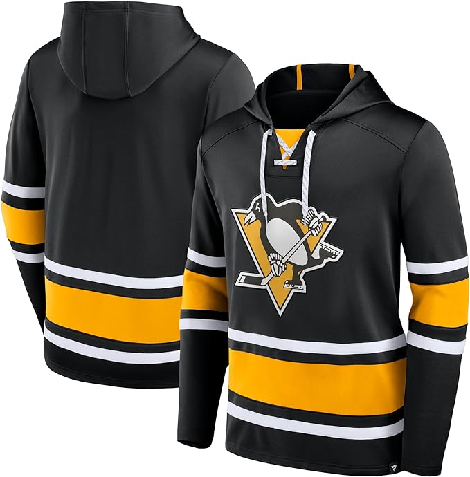 Sweat à capuche profond à lacets NHL Puck des Penguins de Pittsburgh