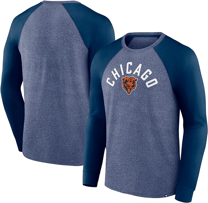T-shirt raglan torsadé à manches longues NFL Fundamentals des Bears de Chicago