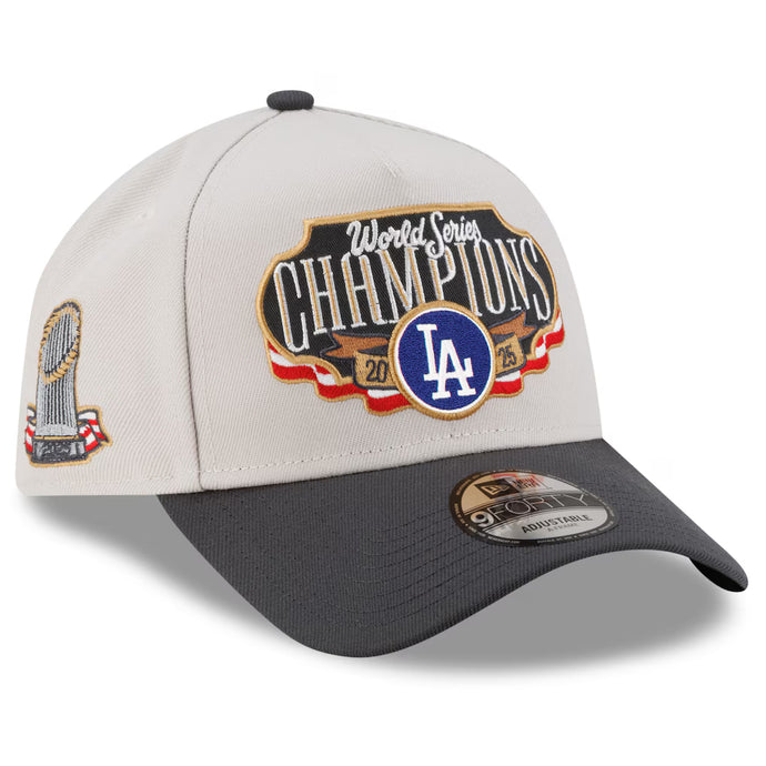 Los Angeles Dodgers 2025 World Series Champions Locker Room 9FORTY A-Frame Adjustable Cap