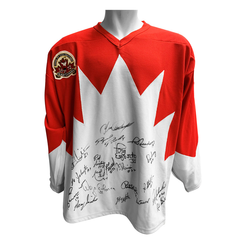 Chargez l&#39;image dans la visionneuse de la galerie, Team Canada 1972 Home Jersey Autographed by 20 Players
