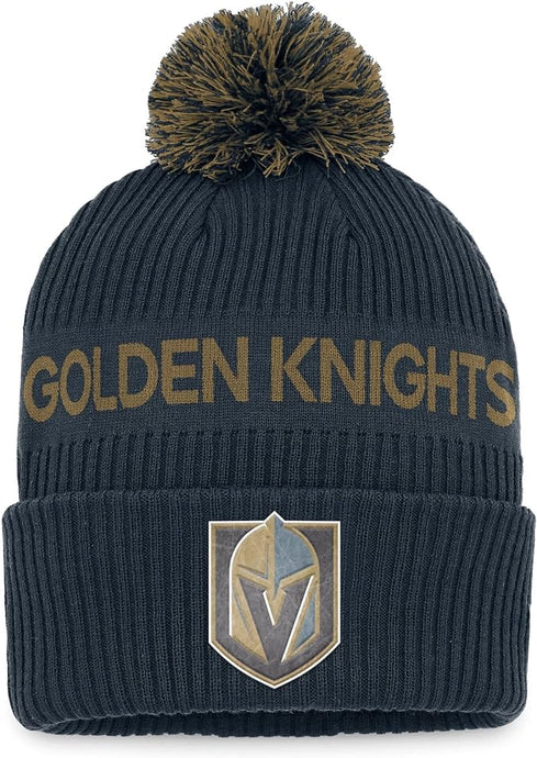 Tuque à pompon authentique avec mot-symbole professionnel de la LNH des Golden Knights de Vegas pour jeunes