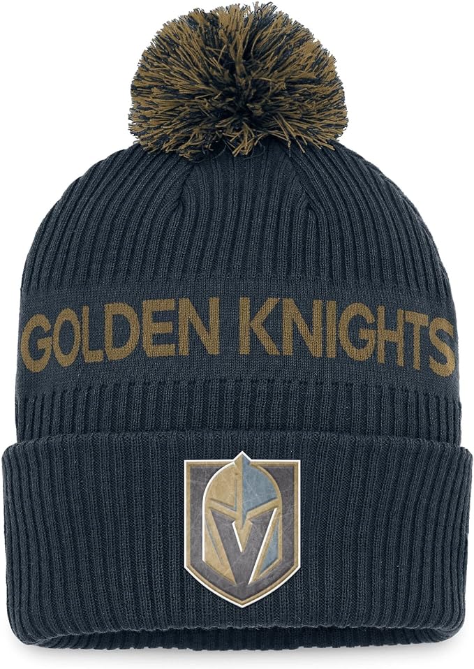 Load image into Gallery viewer, Youth Vegas Golden Knights NHL Authentic Pro Wordmark Pom Toque
