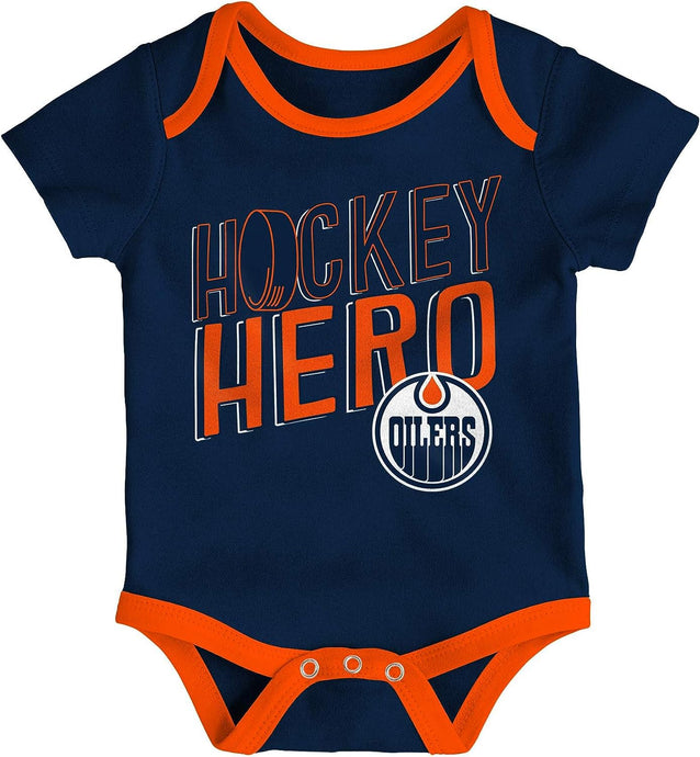 Infant Edmonton Oilers NHL Triple Clappers 3-Pack Creeper Set