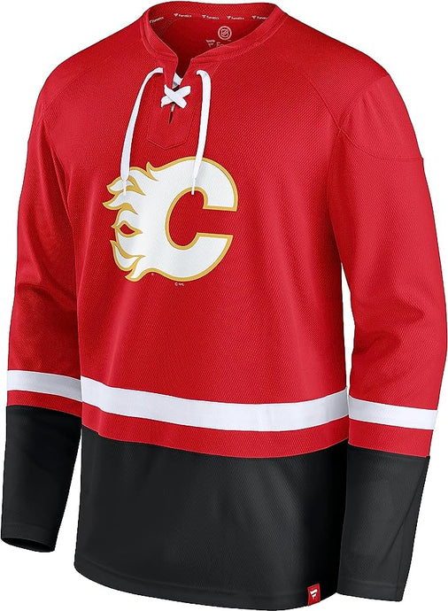 Calgary Flames NHL Super Mission Slapshot Lace-Up Pullover Sweatshirt