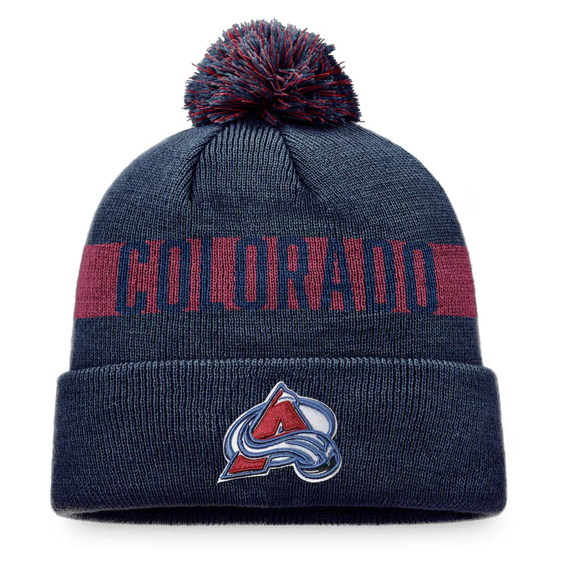 Chargez l&#39;image dans la visionneuse de la galerie, Tuque en tricot à revers avec patch fondamental de la LNH de l&#39;Avalanche du Colorado
