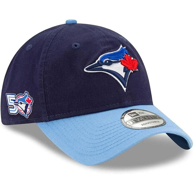 Load image into Gallery viewer, Toronto Blue Jays 50th Season Side Patch MLB 9TWENTY Two-Tone Adjustable Cap
