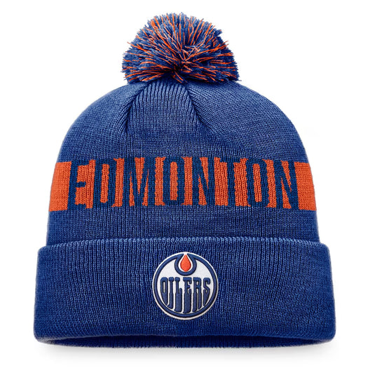 Tuque en tricot à revers avec patch fondamental de la LNH des Oilers d'Edmonton