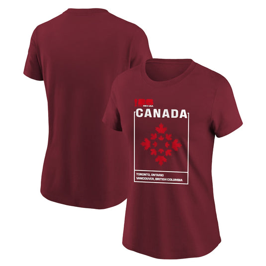 Ladies' FIFA World Cup 2026 Canada Graphic Red T-Shirt - Sport Army
