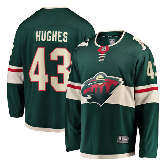Quinn Hughes Minnesota Wild NHL Fanatics Breakaway Home Jersey