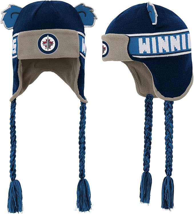 Load image into Gallery viewer, Youth Winnipeg Jets NHL Wordmark Ears Trooper Knit Hat
