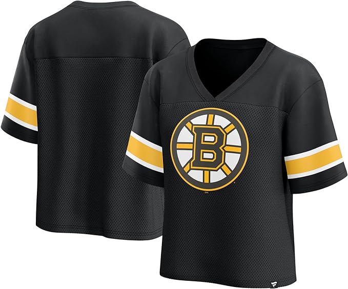 Load image into Gallery viewer, Ladies&#39; Boston Bruins NHL Gameday Short Sleeve Mesh Crop Top
