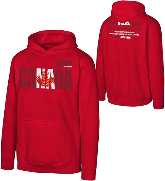 Youth FIFA World Cup 2026 Canada Graphic Red Hoodie - Sport Army