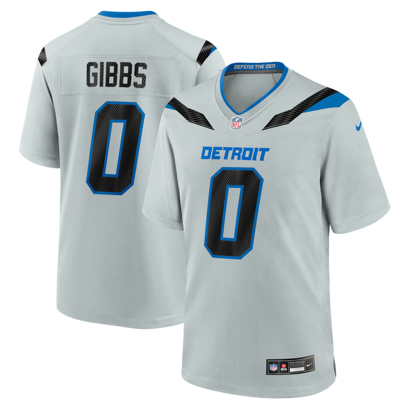 Load image into Gallery viewer, Jahmyr Gibbs Detroit Lions NFL Nike Game Player Rivalries Silver Jersey
